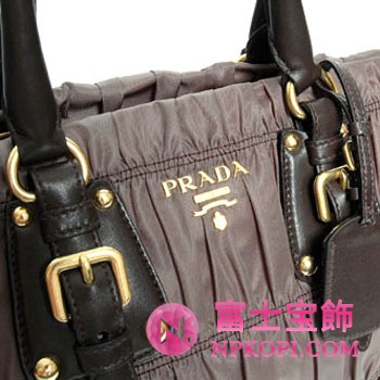 プラダ（PRADA）TESSUTO GAUFRE　レディース2wayトートバッグ　スモークブラウン　BN1336-QR1-170 